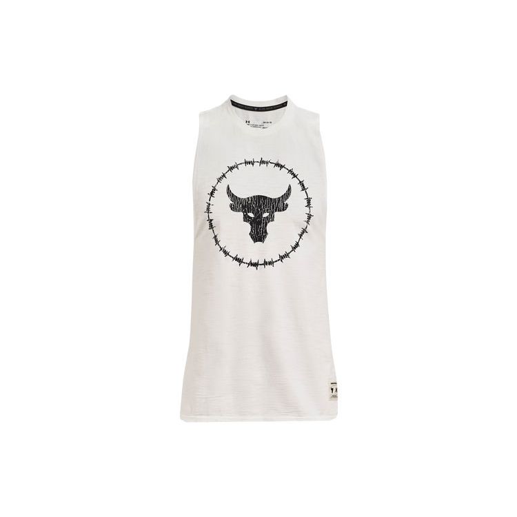Under Armour Charged Cotton Training Dry Fit Sleeveless T-Shirt Men Tops White 1361623-112