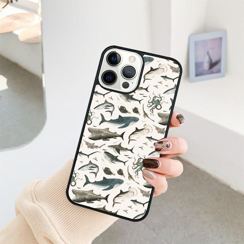Чехол для телефона с изображением китовой акулы в океане Для iPhone 17 Air 16 15 14 11 12 13 Pro MAX Plus coque Чехол-оболочка