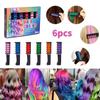 6 Colors Disposable Hair Dye Stick Mini Hair Dye Comb Hair Dye Chalk Mini Hair Dye Styling Dyeing Fast Lasting Tool