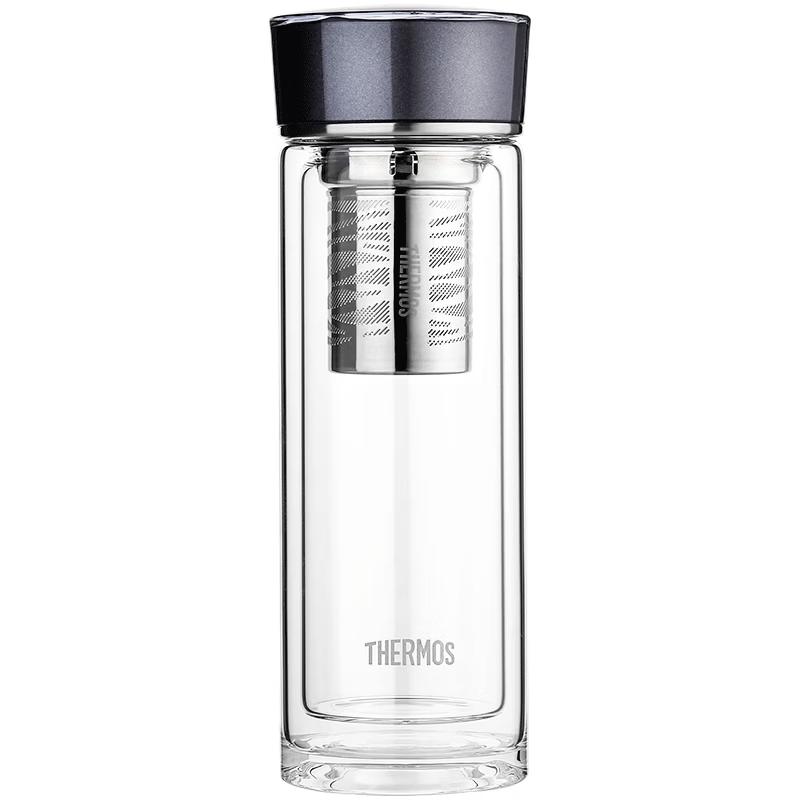 THERMOS Double Wall Glass Tea Infuser Bottle 400ml