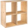 Cube De Rangement 4 Cases Pin Masif - 70.8 X 70.8 X 33 Cm - Bois Brut
