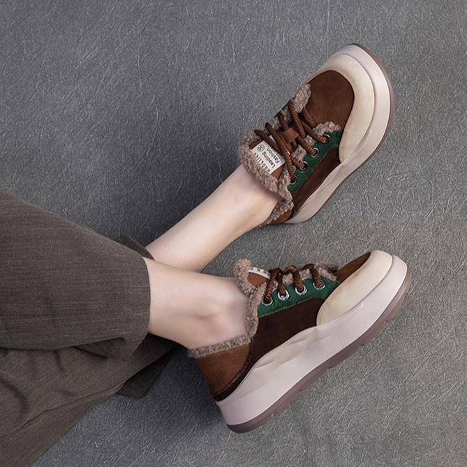 Johnature Мягкие теплые туфли из хлопка разных цветов из натуральной кожи с мягкой подошвой, удобные женские туфли на плоской платформе