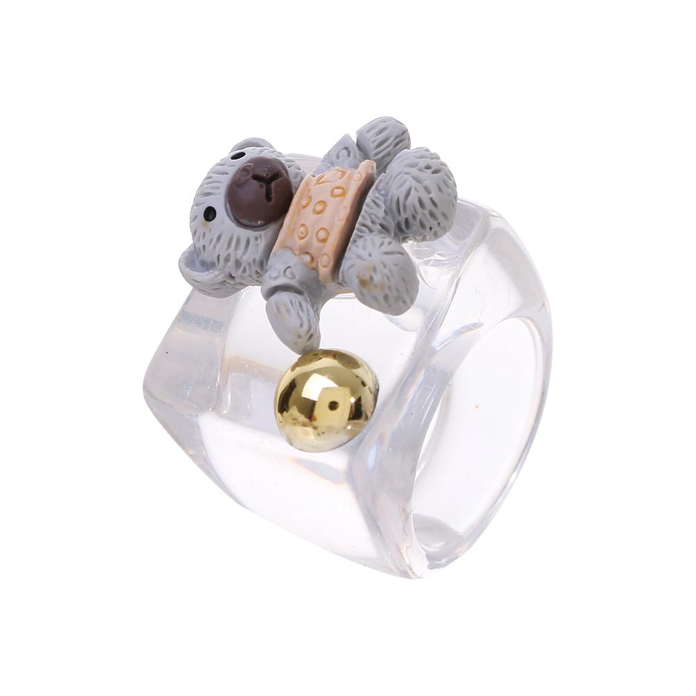 Милое и игривое смоляное кольцо с мультяшным животным, кольцо с медведем, кольцо с кроликом, женское простое модное кольцо, ювелирное изделие