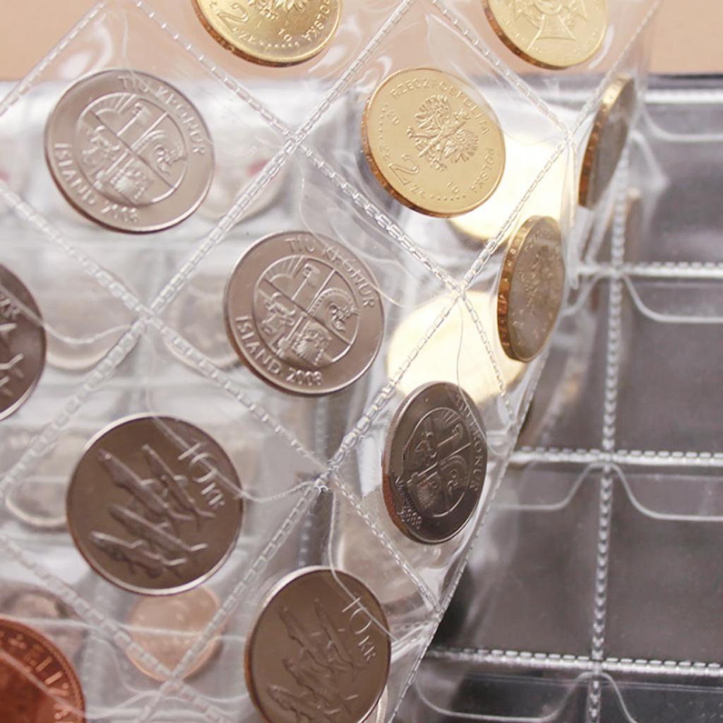 250 Pockets 10 Pages Coin Album Coin Collection Book Collecting Holder BookBlack