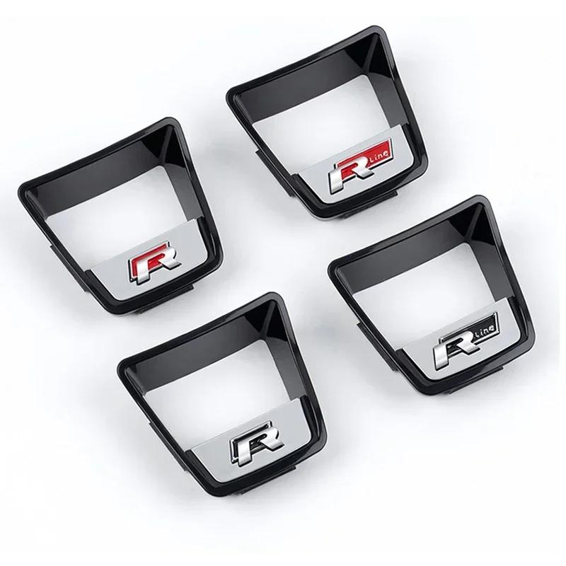 80% Hot Senior R Rline Logo Car Steering Wheel Trim ABS Plating Stickers Accessories For Volkswagen GTI Polo Golf Scirocco Je