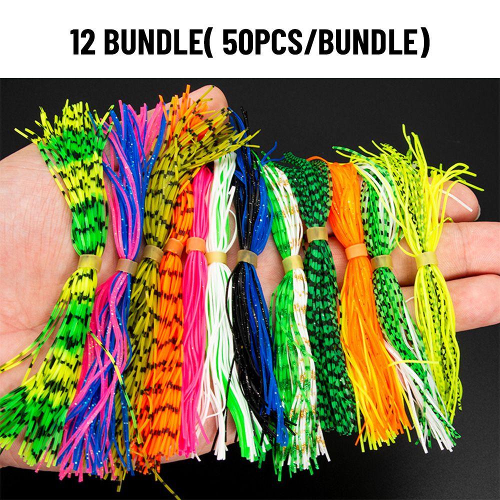 Artificial Lifelike Jig Bait Silicone Skirts Soft Fishing Lures Beard Windless Rubber Squid