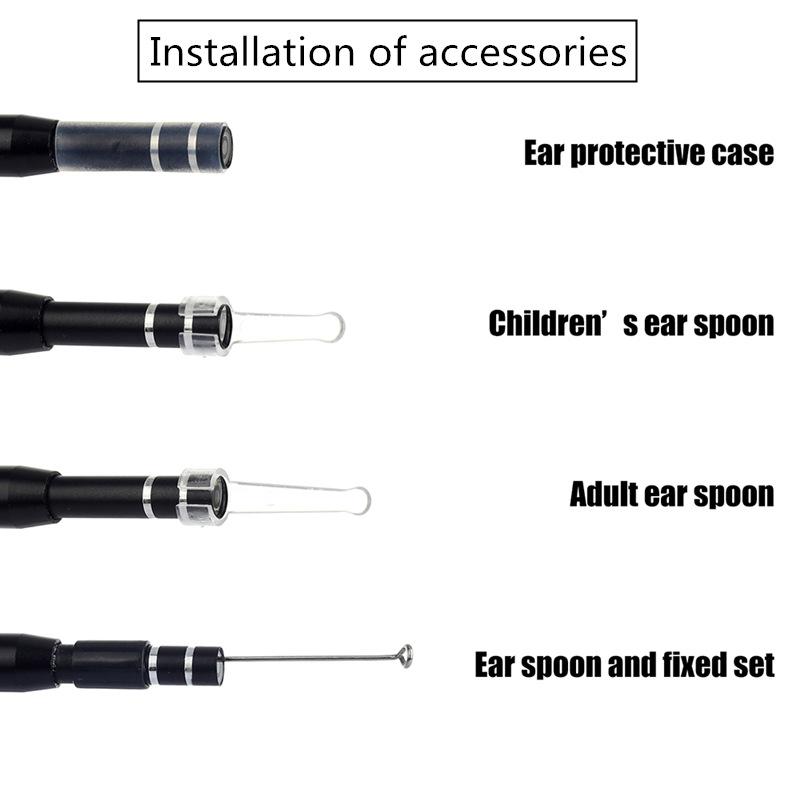 USB HD Мини-камера Электронная ушная ложка Эндоскоп Очиститель Инструмент для удаления ушной серы Очищающий инструмент Интеллектуальная визуальная ушная ложка