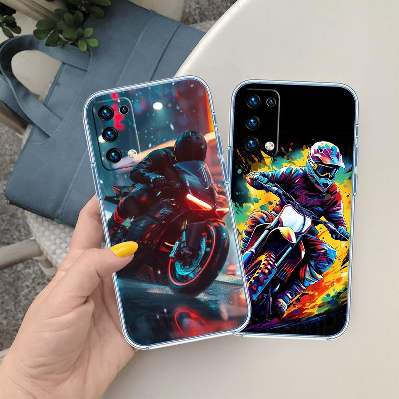 RA18 Motorcycle Racing Transparent Phone Case for Motorola Moto Edge 20 30 40 50 S30 Fusion Ultra Pro Neo Lite + G200 G23