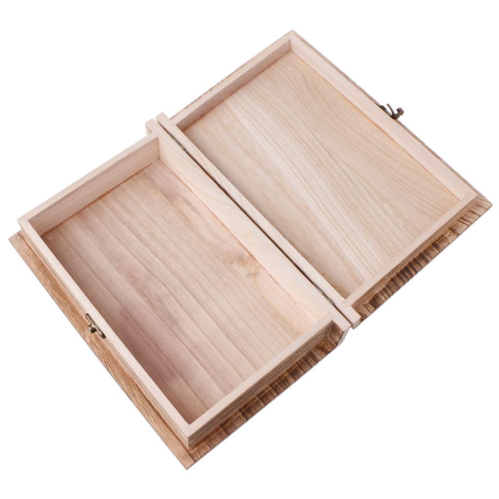 Wooden Hinged Lockable Box Jewellery Storage for Case Crfats Sundries Organizer