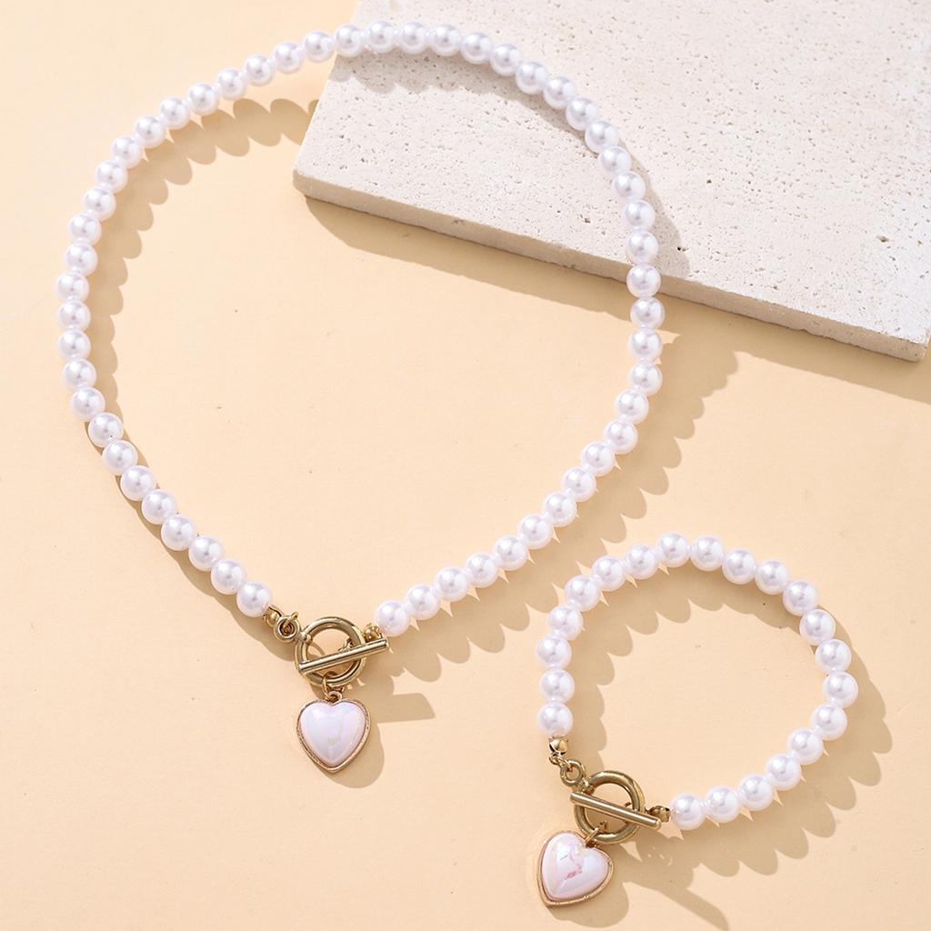 Стильное Жемчужное Ожерелье Элегантные Украшения Элегантный Браслет из Бусин Регулируемое Ожерелье Текстура Имитации Жемчуга для Ежедневного Ношения