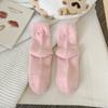 Footwear Plush Socks Embroidery Bow Winter Socks Sweet Mid Tube Stockings