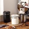 Coffee Beans Vacuum Sealed Jug,Stainless Steel Food Airtight Container for Kitchenware,Portable Grain Storage Can for Kitchen