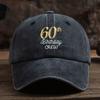 Кепка на 60-летие Совместима для 60 лет Легкая Неэластичная Шляпа с Принтом 60 Стирка вручную Подарок для 60-летних