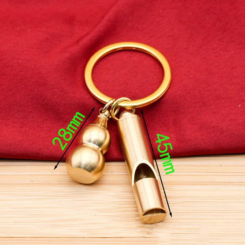 Брелок-свисток в форме полой тыквы из латуни для выживания на открытом воздухе, подвеска для ручной клади