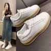 Маленькие белые туфли женские 2024 весна новые на толстой подошве популярные женские туфли весенние повседневные универсальные белые кеды женские