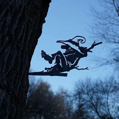 1 шт. Очаровательное садовое искусство для заднего двора или дерева - причудливое силуэтное искусство, которое добавит немного волшебства открытому пространству