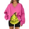 Women's Loose And Comfortable Letter V-neck Sportswear Long-sleeved Sweatshirt Daily Matching Clothes