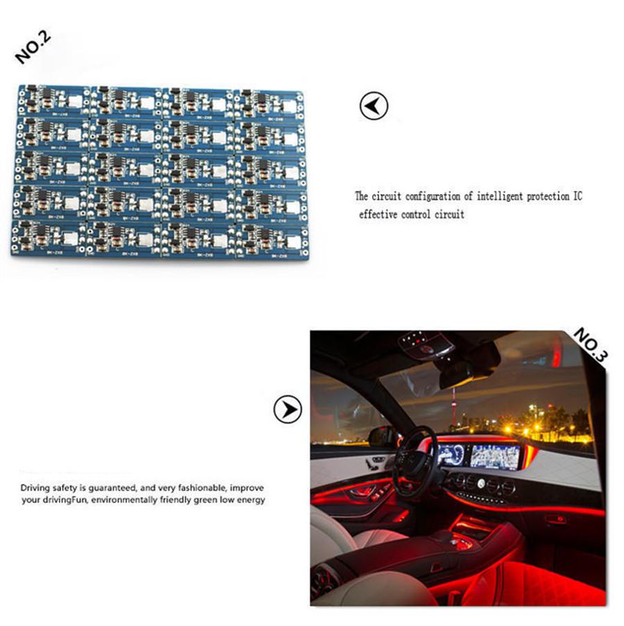 5in1 6M RGB LED Car Interior Decor Neon Strip Light APP Control Atmosphere Light