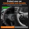 Bling Car Steering Wheel Cover Non-Slip Elastic Stretch Leather Auto Steering Wheel Protector Sparkling Diamond Vehicle Decor Accessories for Women