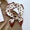Retro Geometric Print Silk Scarf: Versatile Tie for Hair, Bags, and Headbands
