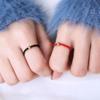 Черное веревочное кольцо с золотой бусиной в стиле Douyin для женщин и пар - Красное веревочное кольцо дружбы Xiaohongshu