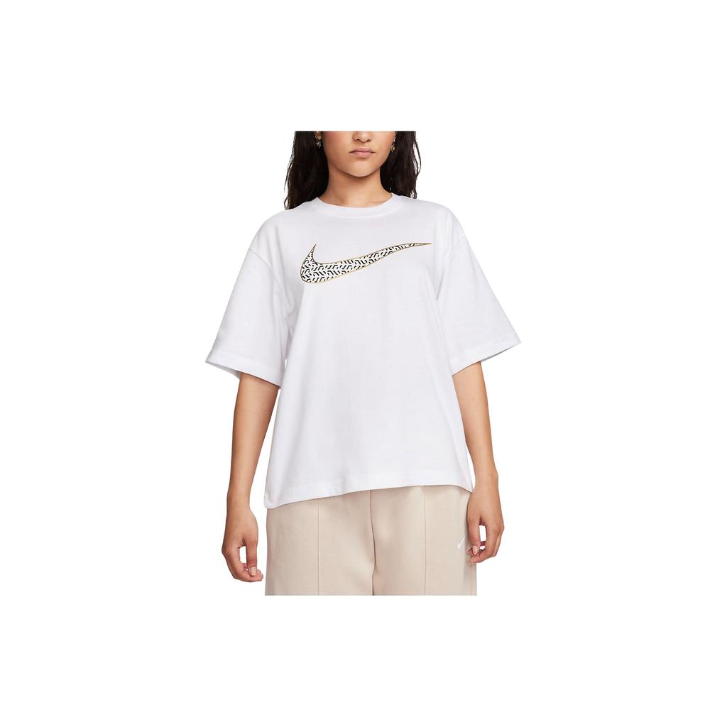 New Nike Drop Shoulder Sleeve T Shirt Women's White FJ2714-100