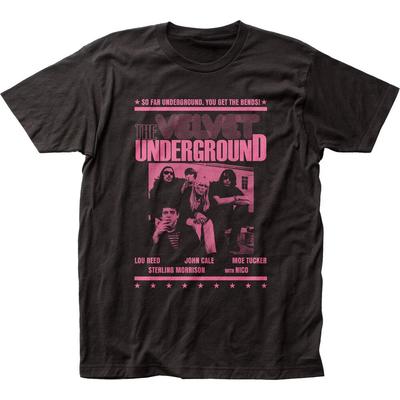 Velvet Underground So Far Underground Мужская футболка Рок-н-ролл Классическая футболка Черная