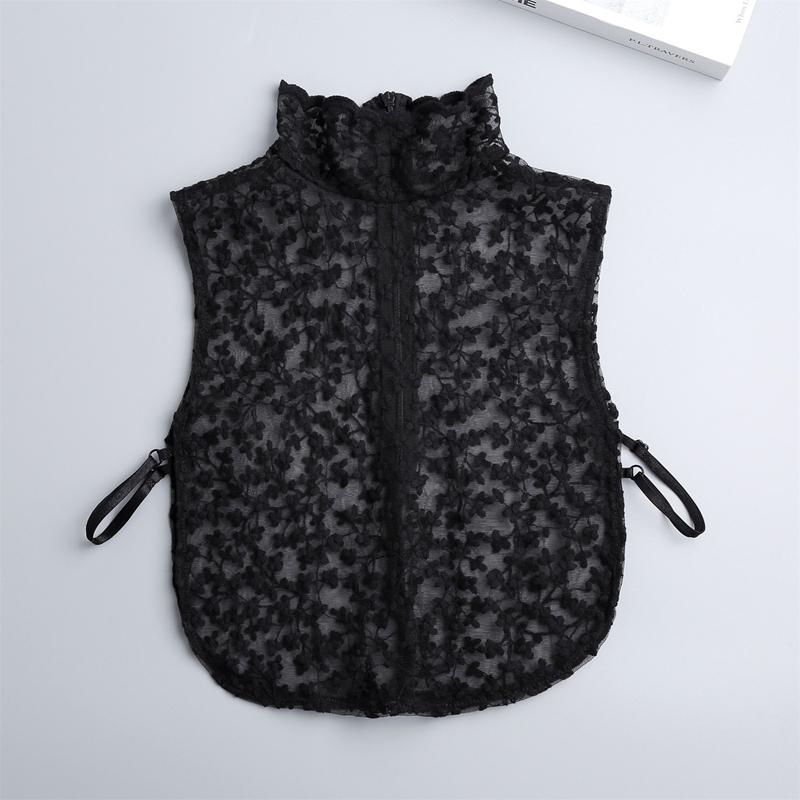 Идеальное Сочетание Элегантная Рюша Воротник-стойка Для Женщин Девочек Съемная Половина Рубашки Блузки Ложный Воротник Цветок Ажурный Декоративные Воротники