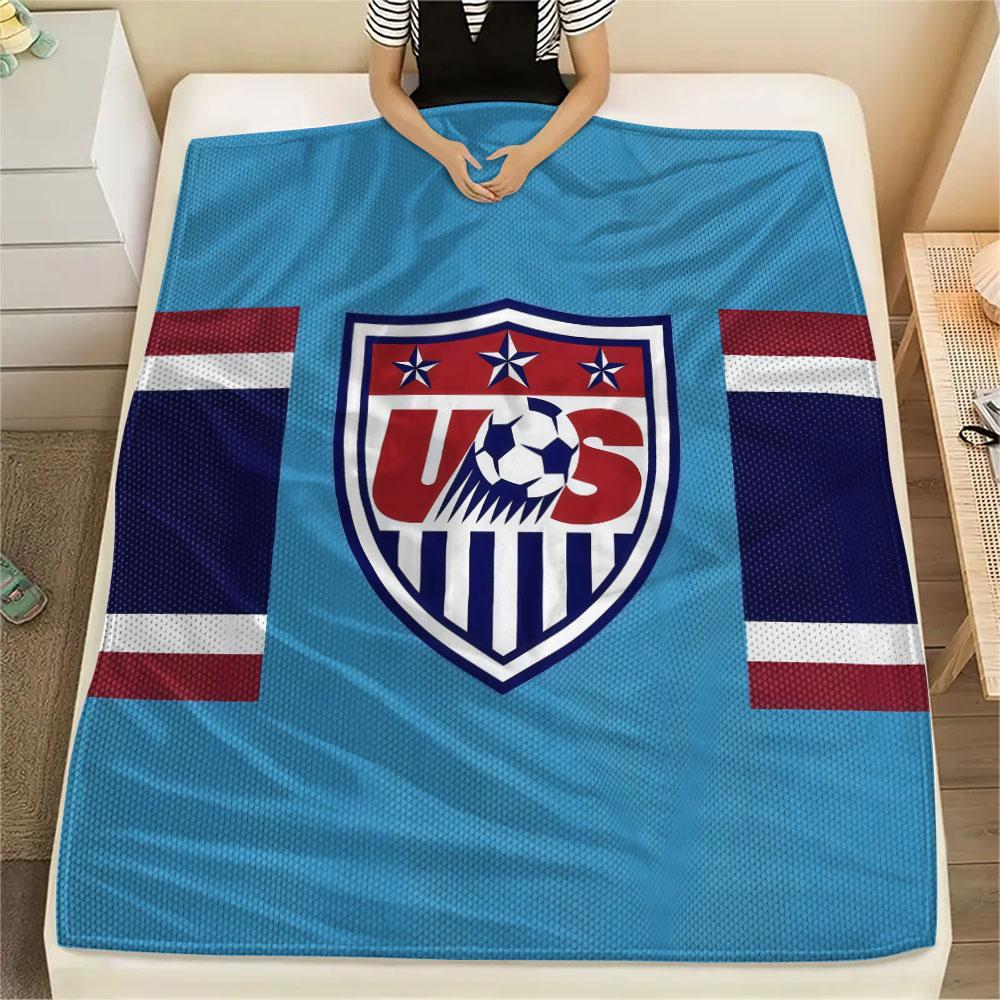 USA football Printed Flannel Blanket, soft throw for bedroom sofa, washable,soccer fan merchandise, great gift.