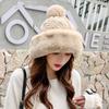 Winter Women Cotton Cashmere Hat Plush 2021 Thick Warm Solid Color Knitted Hat Outdoor Warm Woolen Yarn Beanies Hat