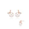 Silver Pearl Cubic Earrings Sc24C12E