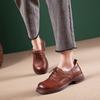 Лоферы из коровьей кожи первого слоя женские весенне-осенние новые на шнуровке в стиле ретро британский стиль одинарная обувь маленькие кожаные туфли женская обувь