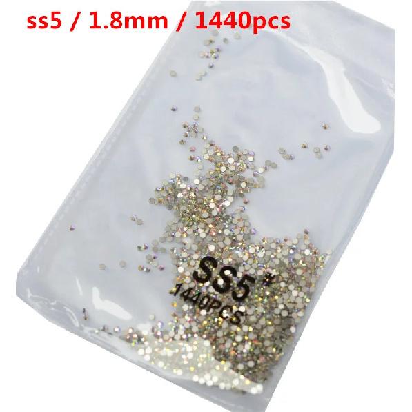 SS3-ss8 1440 шт. Кристалл AB золото 3D Не термофиксация Плоская задняя часть Стразы для нейл-арта Украшения Обувь и танцевальное украшение