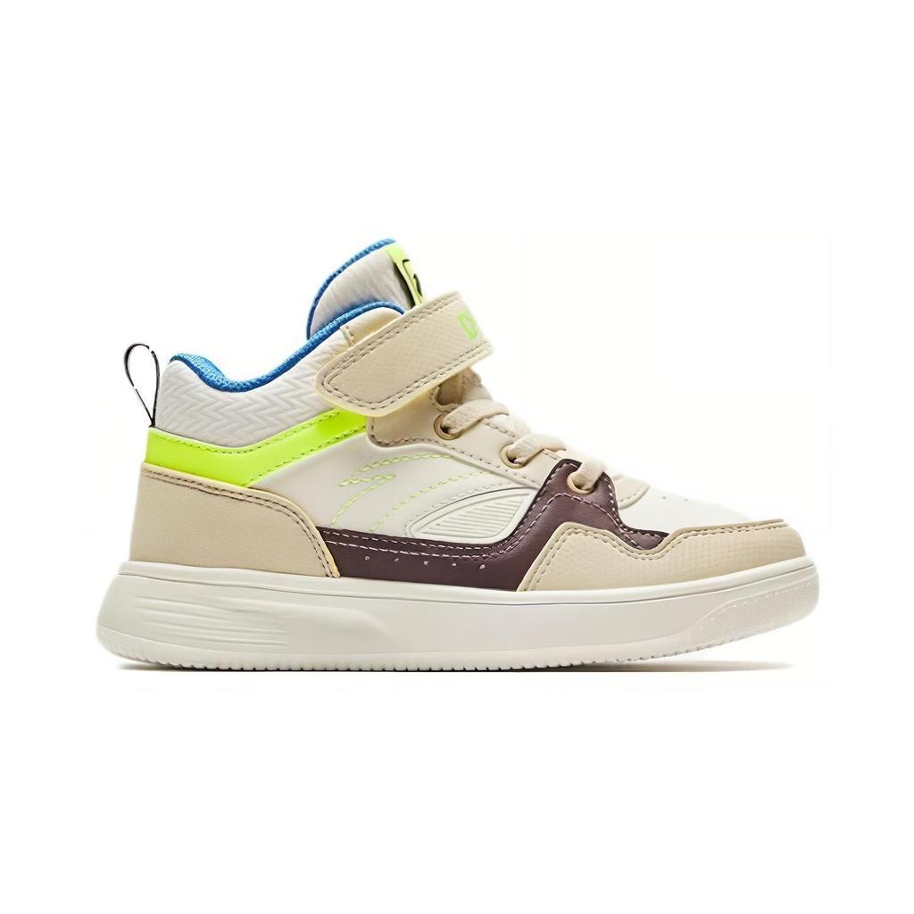 Anta Comfortable Round Toe High-Top Kids Skate Shoes Kids Sneakers Beige A312419901-4