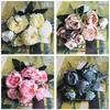 8 Head DIY Decor Vintage Wedding Artificial Flowers  Silk Peony  Rose Bouquet Party Decoration