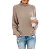 Turtleneck Sweater Women's Autumn and Winter Knitwear Loose Solid Color Large Size Commuter Top Women 817