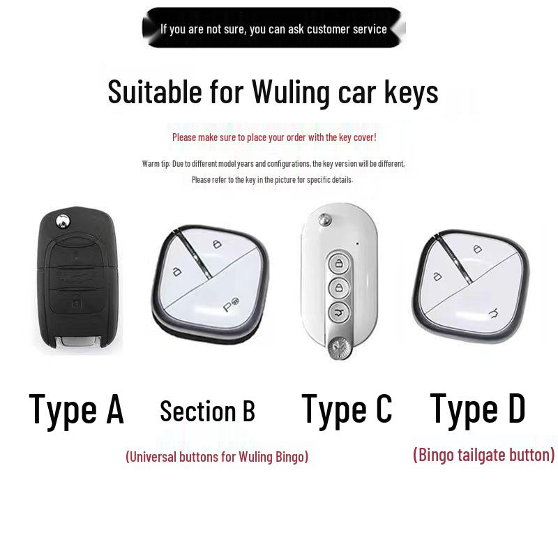Wuling Mini Key Case for Women - Miniev, Mini Macaron, Bingguo & Baojun Kiwiev – Cloud Shell with Buckle