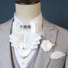 3 pcs/set Exaggerated Collar Bow Tie Brooch Set Rhinestone Wedding Accessory Set  Wedding