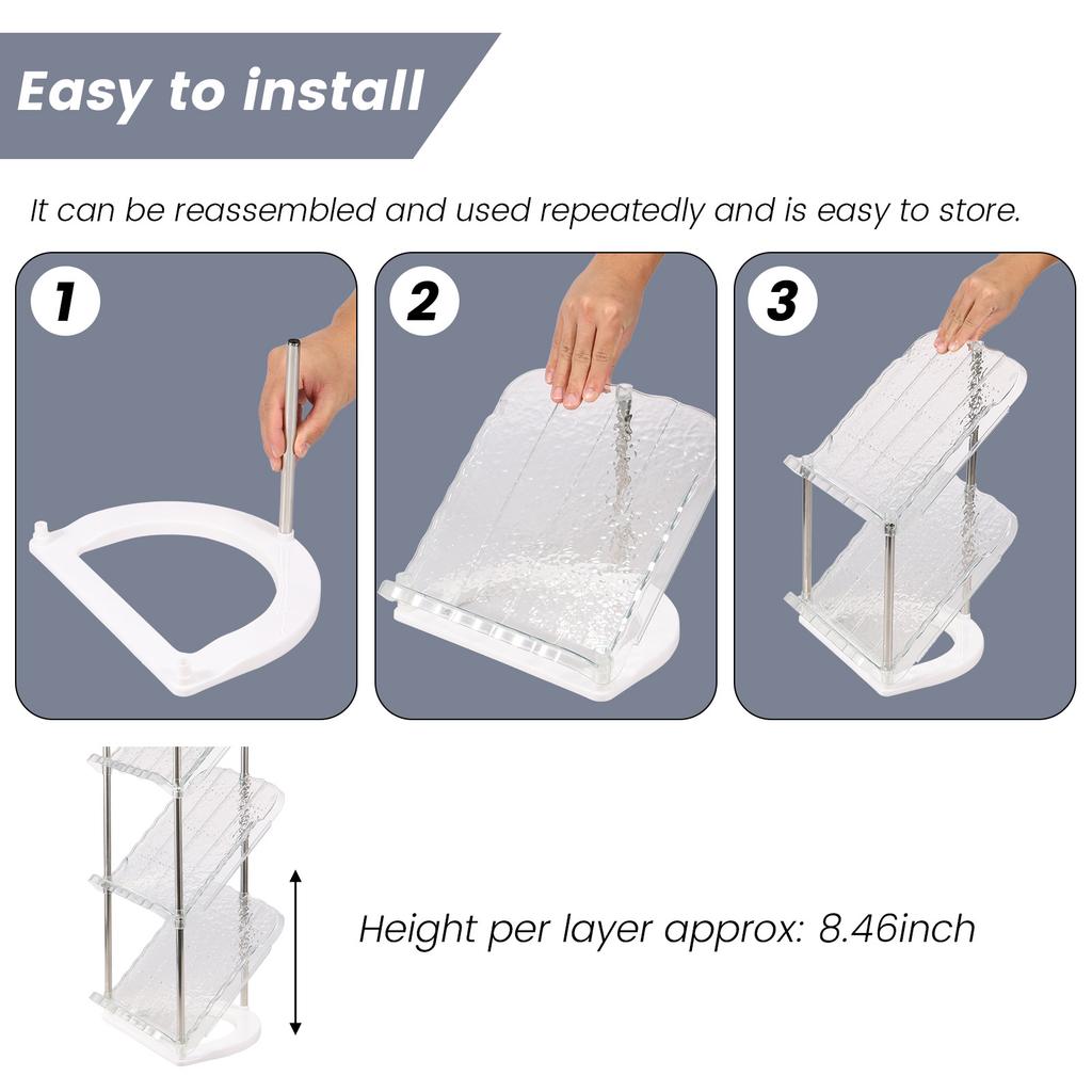 4/5 Layers Shoe Rack Stackable Sloping Narrow Shoes Shelves Space Saving Vertical Shoe Holder for Home Clear Shoe Storage Stand