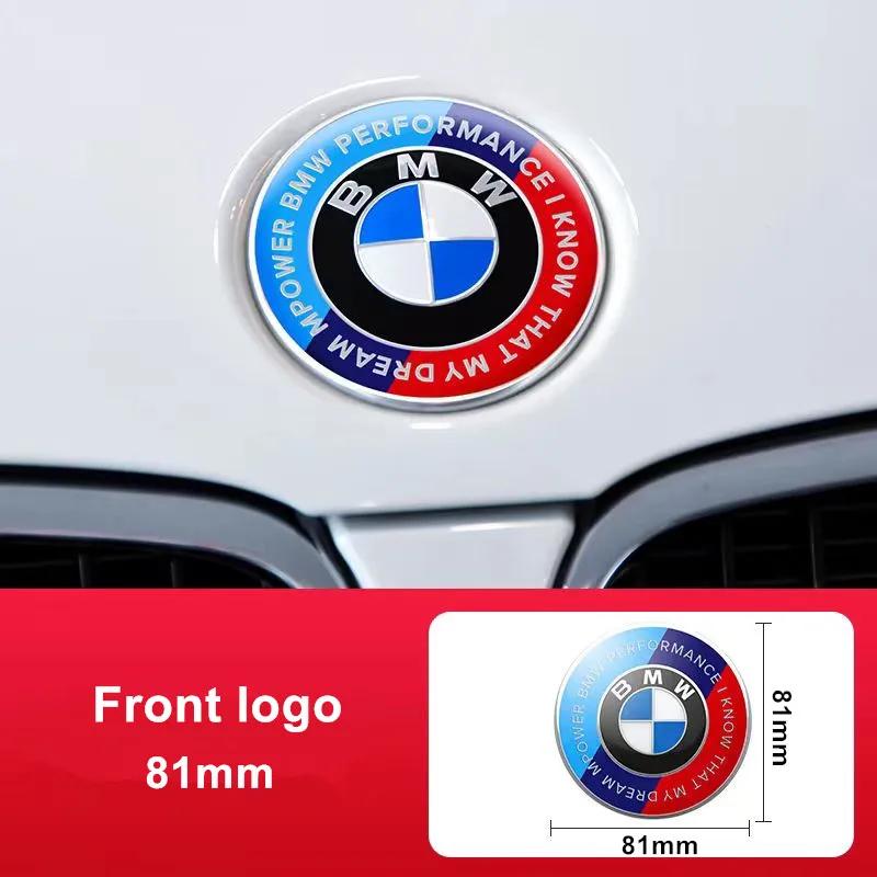 Эмблема на капот для BMW к 50-летию Логотип 81мм+Задний значок 74мм+Колпак ступицы колеса 68мм+Наклейка на руль 56мм 46мм