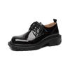 Fashion British Style Thick Bottom Shoes Mens Vintage Square Toe Leather Casual  Shoes Male Platform Oxfords Party Dress Shoes