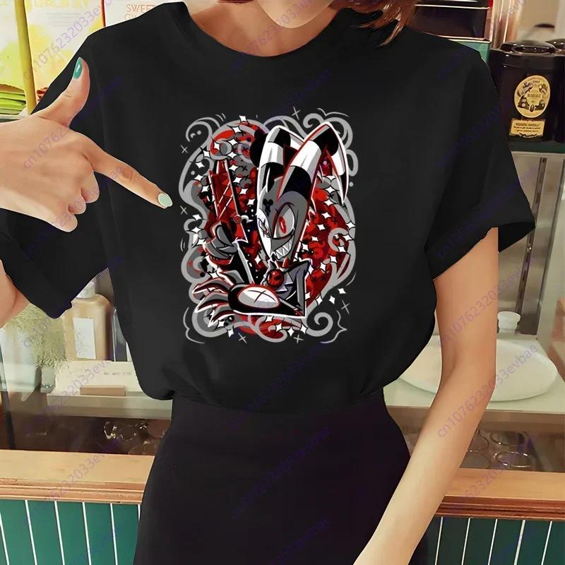 Женская футболка Helluva Boss Летняя футболка с коротким рукавом и принтом жевания Забавная футболка Харадзюку Топы Мужская футболка Уличная одежда