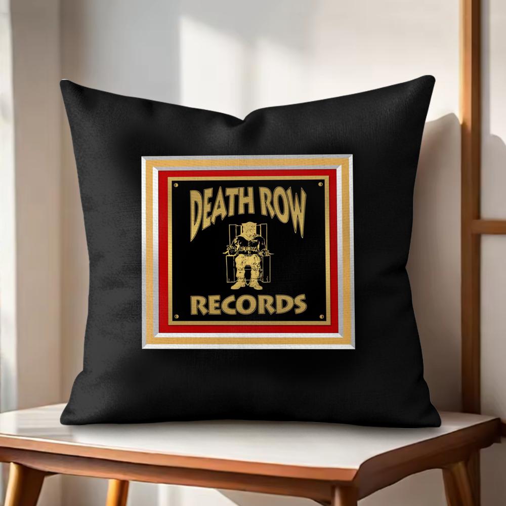 Подушка с принтом DDeath Row Records Натуральный лен Органическая ткань Двусторонняя печать Наволочки для диванных подушек Декор для дома