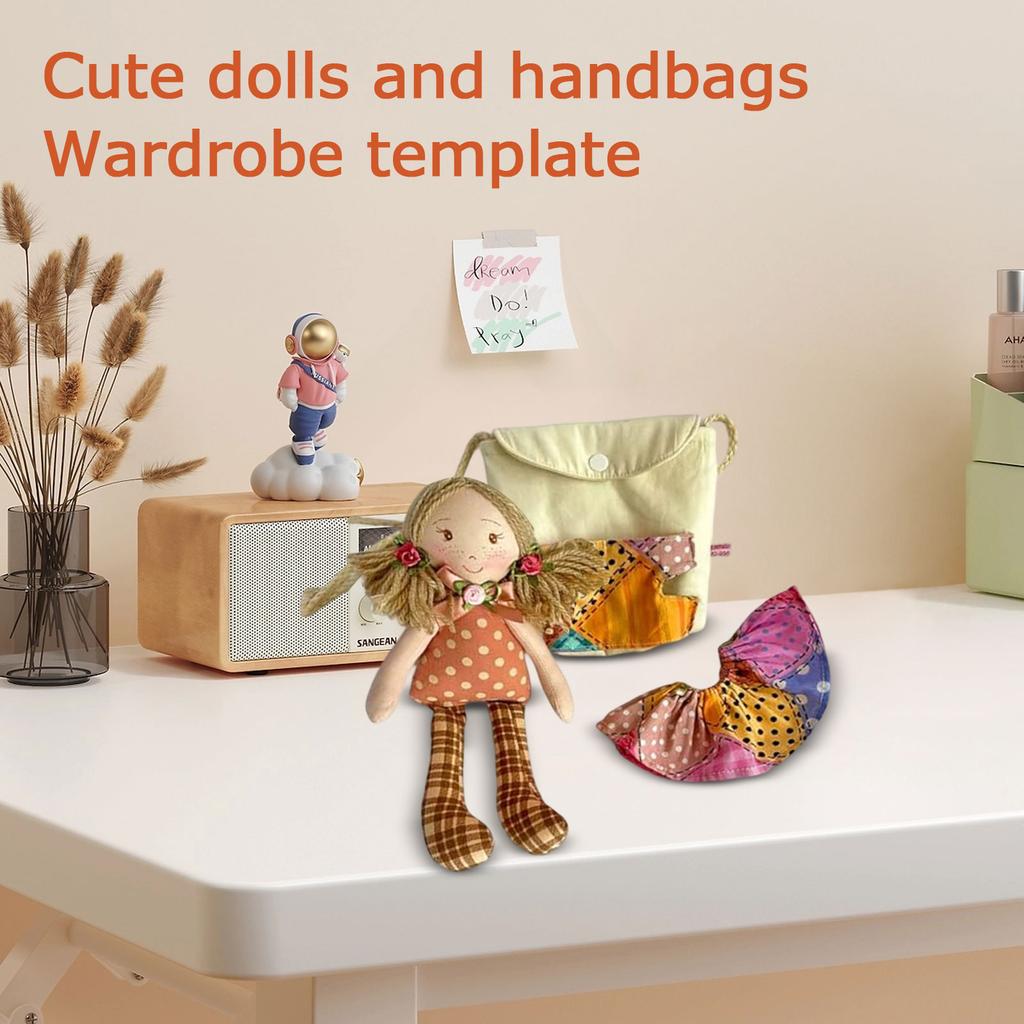 Милый набор шаблонов для кукольного гардероба и сумочки