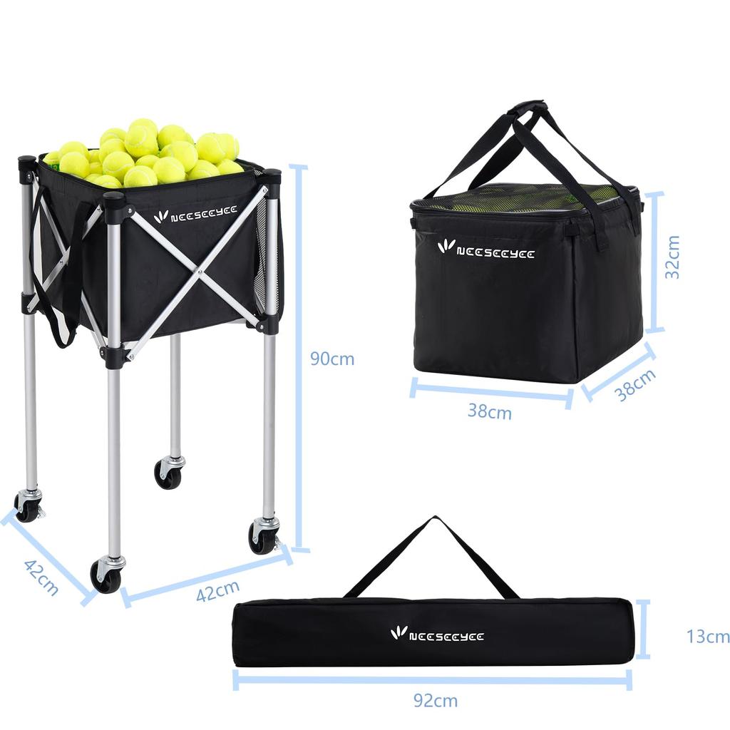 Tennis Ball Basket Holds 150 Balls Tennis Ball Basket Tennis Ball Cart Court Equipment Ball Basket Lock Pin for Practice Ball Storage Basket