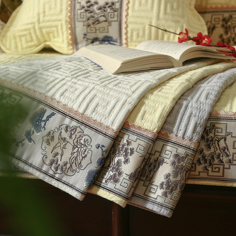 Новая китайская подушка для дивана из чистого хлопка, универсальная нескользящая кожаная подушка для дивана из цельного дерева, четыре сезона