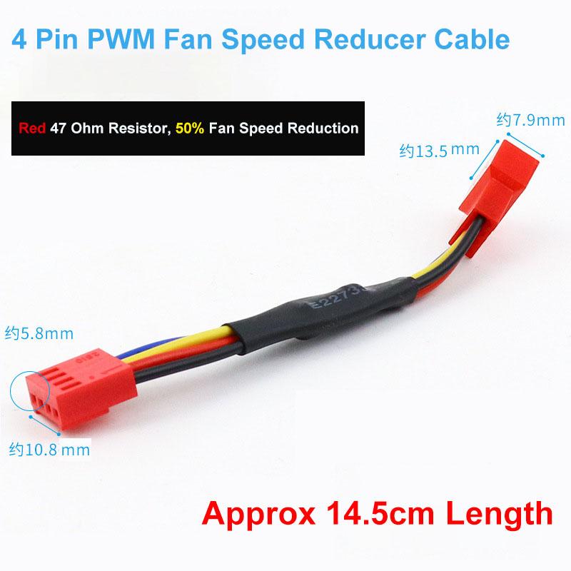 4 Pin PWM Fan Resistor Cable CPU Chassis Fan Speed Reducer 4Pin Male to Female Extension Cable Reduce Fan Speed Noise