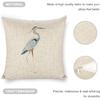 Linen Throw Pillow Covers Blue Egret on Coastal 18x18 Decorative Pillows for Bed Couch Cushion Sofa Outdoor