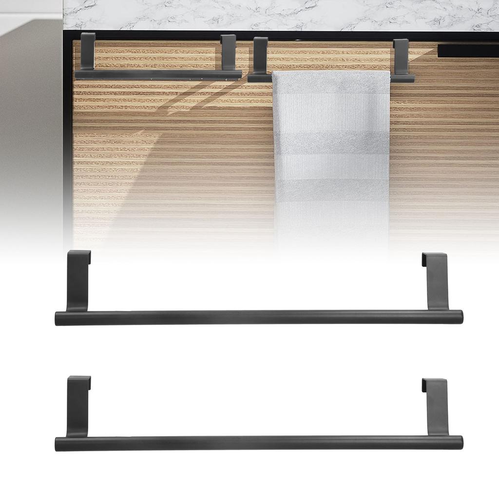 D5 2 шт. Вешалка для полотенец Подвесная Без сверления Без гвоздей Дверца шкафа Вешалка для полотенец для дома Отеля 36 см Полка-держатель для полотенец для ванной