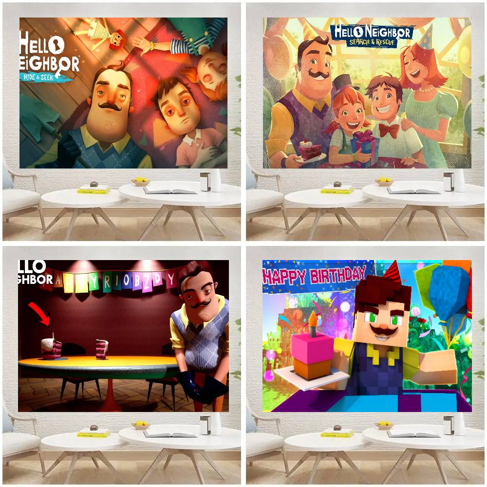 Game HELLO N-NEIGHBOR Photography Backdrops Kids Birthday Photo Background Studio Portraits Photocall Props